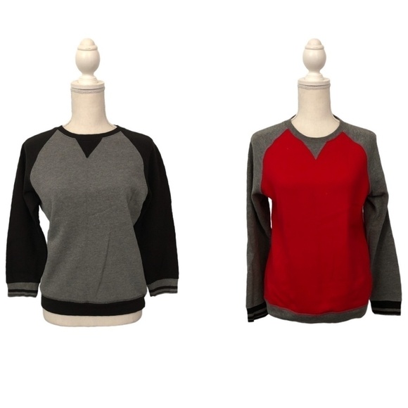 ATHLETIC WORKS Sweatshirts Boys Size L/XL Red Black Crewneck Pullover Bundle - Picture 1 of 7